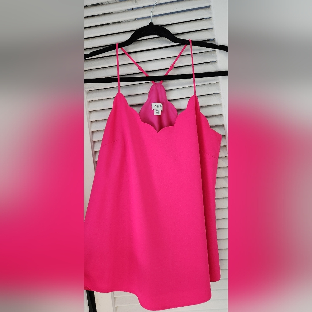 J Crew Pink Scalloped Dress